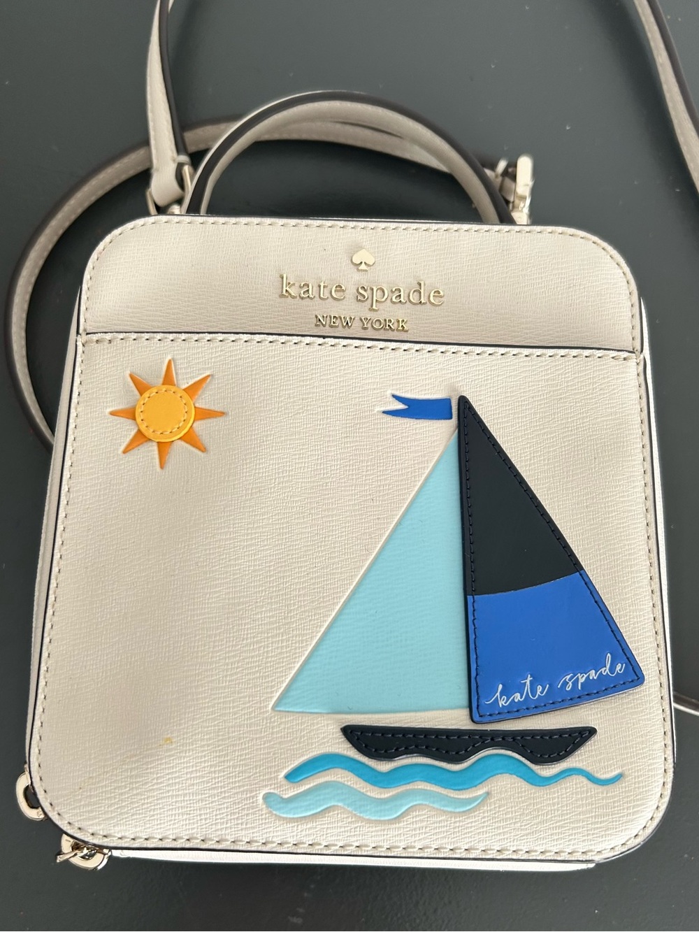 Rare Kate Spade New York Set Sail Sailboat Vanity Crossbody Novelty Bag - Picture 11 of 14